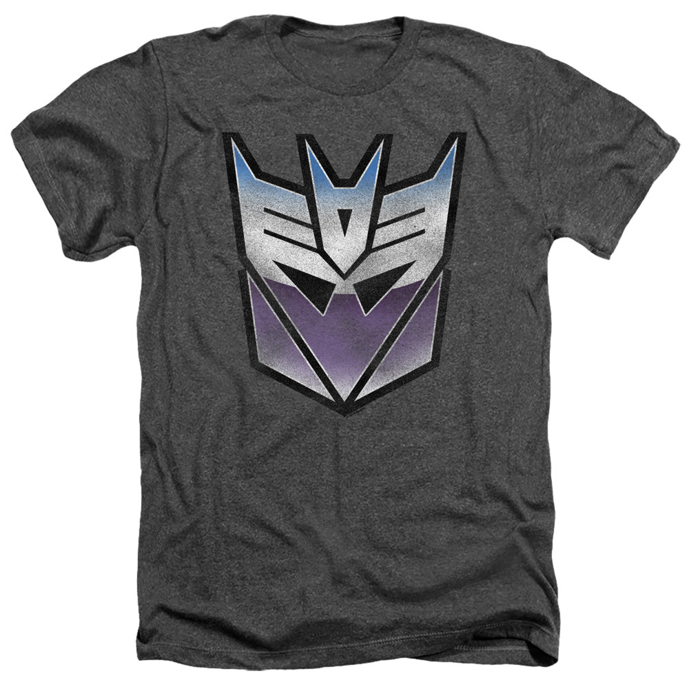 TRANSFORMERS : VINTAGE DECEPTICON LOGO ADULT HEATHER Charcoal 2X