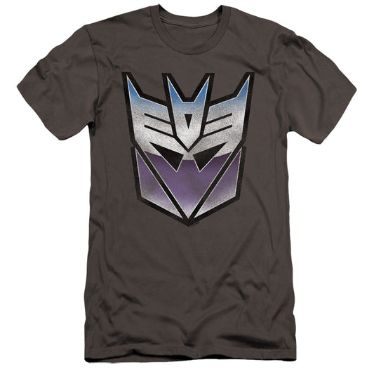 TRANSFORMERS : VINTAGE DECEPTICON LOGO  PREMIUM CANVAS ADULT SLIM FIT 30\1 Charcoal 2X