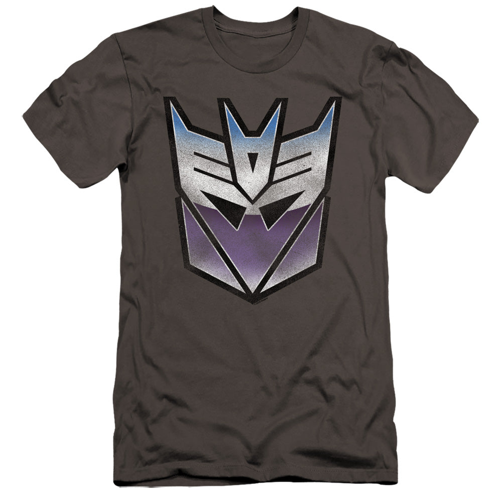 TRANSFORMERS : VINTAGE DECEPTICON LOGO  PREMIUM CANVAS ADULT SLIM FIT 30\1 Charcoal MD