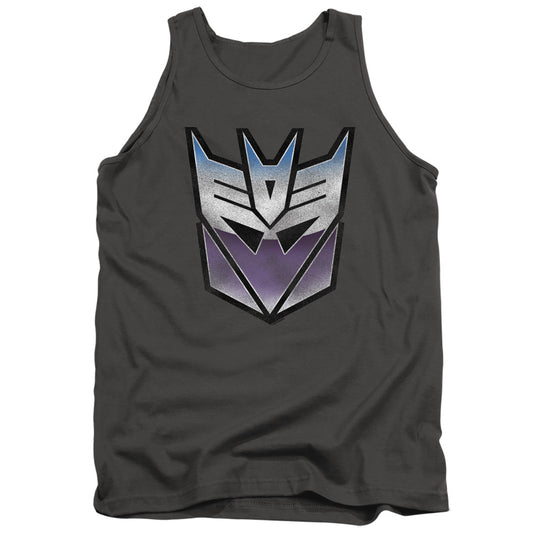 TRANSFORMERS : VINTAGE DECEPTICON LOGO ADULT TANK Charcoal 2X