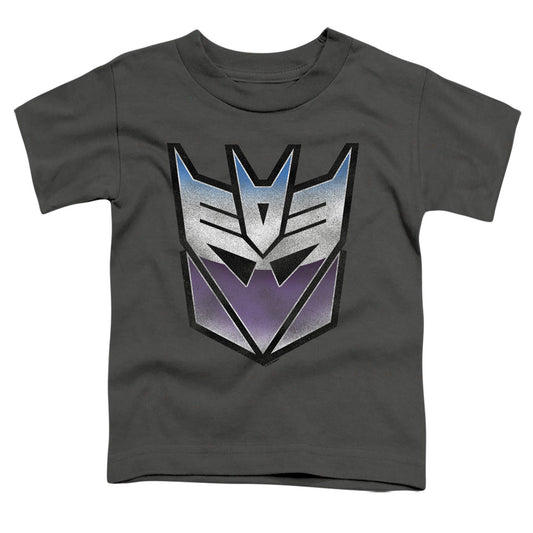 TRANSFORMERS : VINTAGE DECEPTICON LOGO S\S TODDLER TEE Charcoal LG (4T)