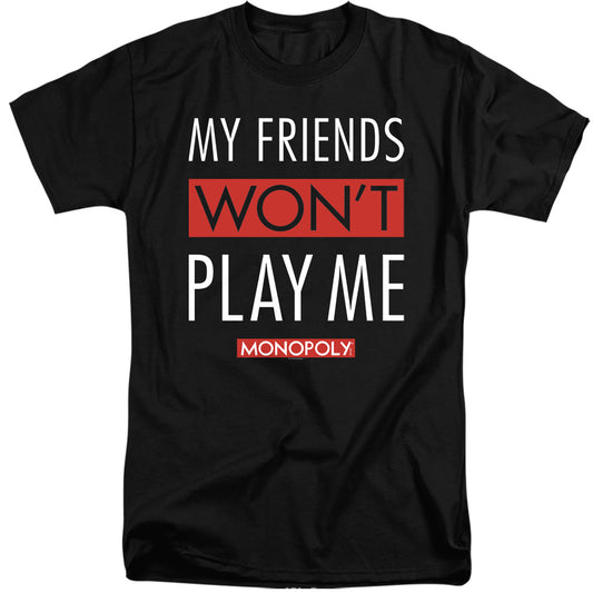 MONOPOLY : MY FRIENDS ADULT TALL FIT SHORT SLEEVE Black XL