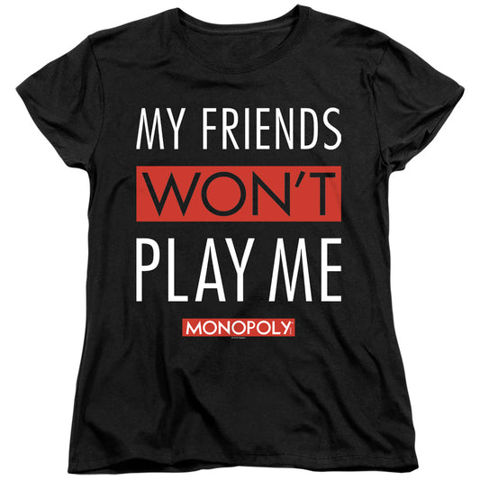 MONOPOLY : MY FRIENDS WOMENS SHORT SLEEVE Black 2X