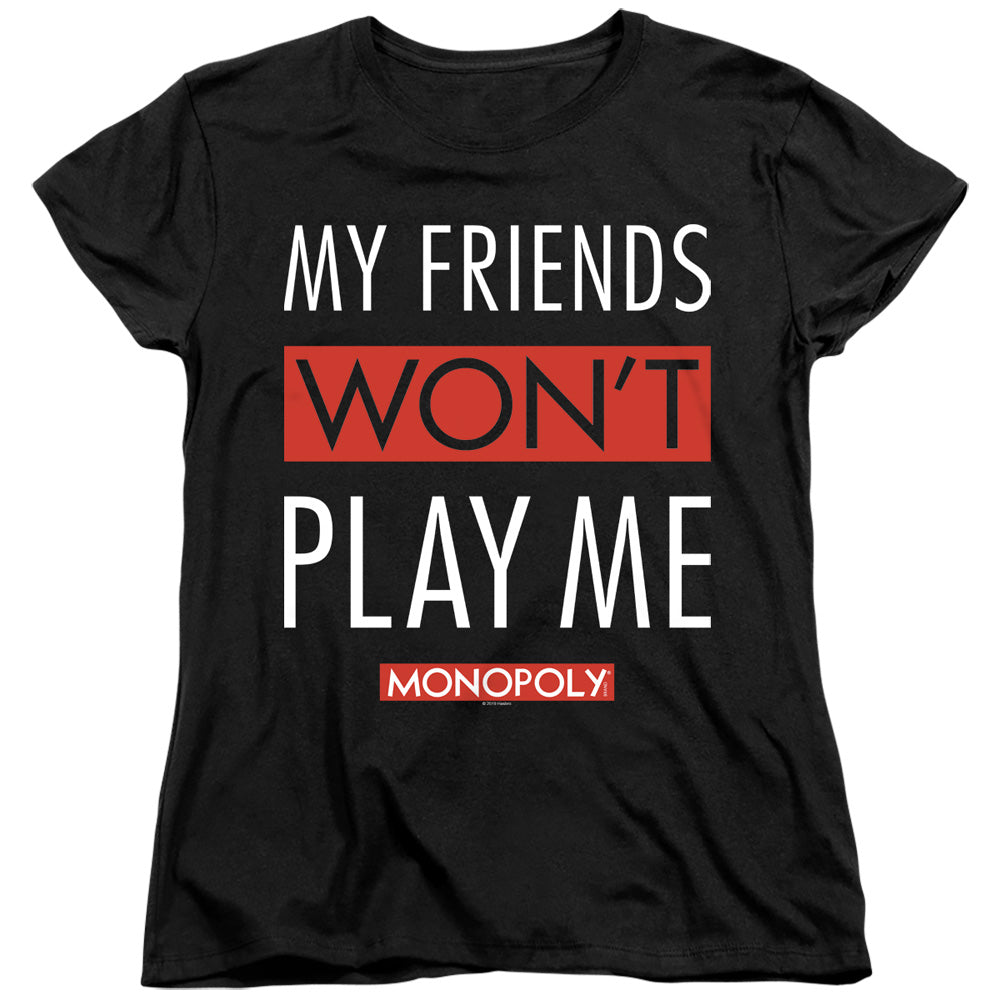 MONOPOLY : MY FRIENDS WOMENS SHORT SLEEVE Black XL