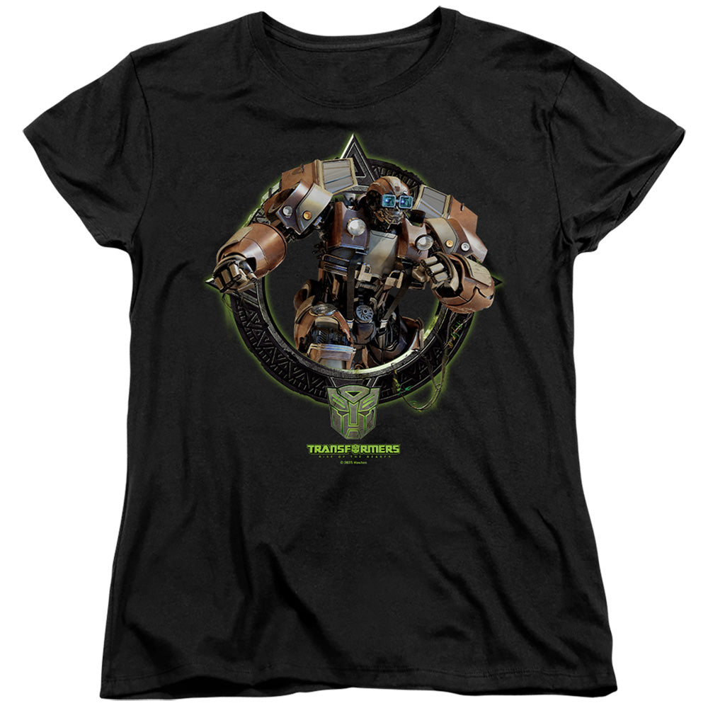 TRANSFORMERS : WHEELJACK CIRCLE FRAME WOMENS SHORT SLEEVE Black 2X