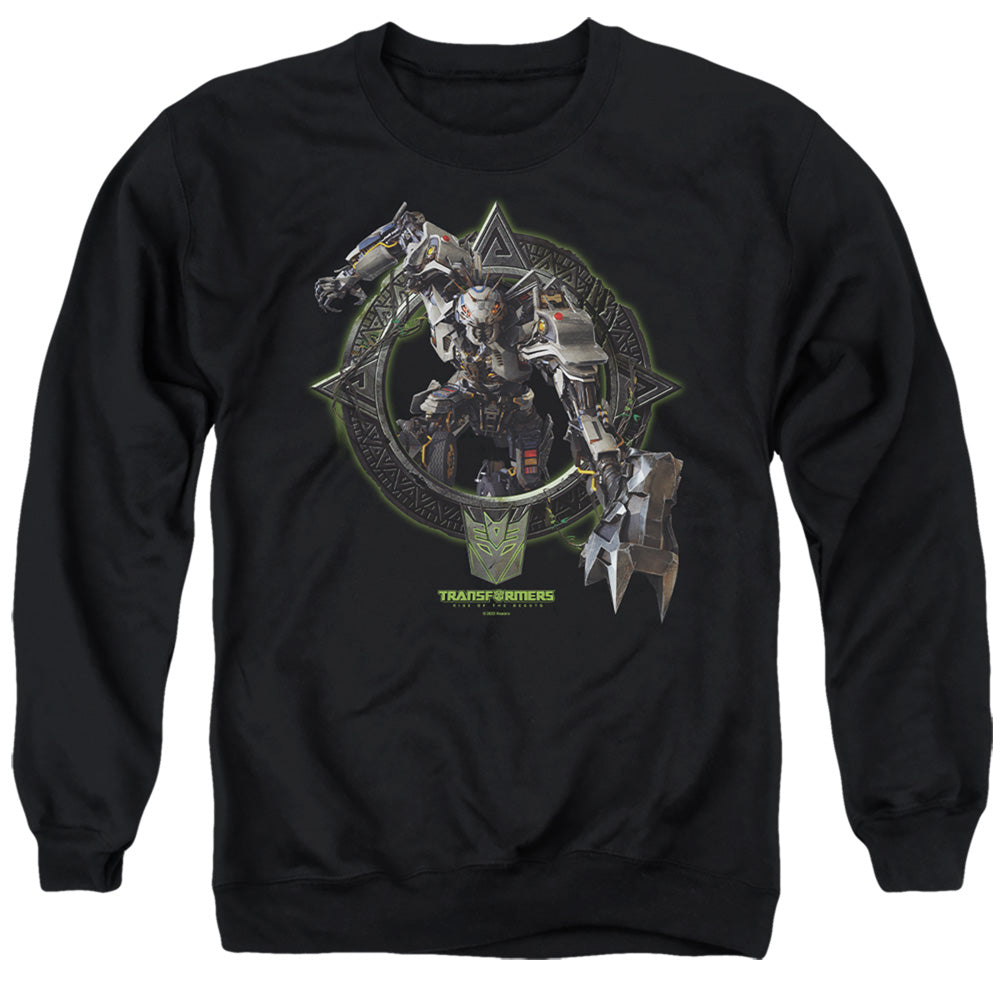 TRANSFORMERS : TRANSIT CIRCLE FRAME ADULT CREW SWEAT Black 3X