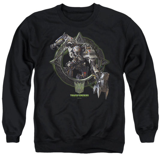 TRANSFORMERS : TRANSIT CIRCLE FRAME ADULT CREW SWEAT Black 3X