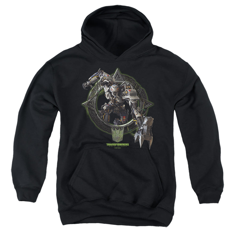 TRANSFORMERS : TRANSIT CIRCLE FRAME YOUTH PULL OVER HOODIE Black SM