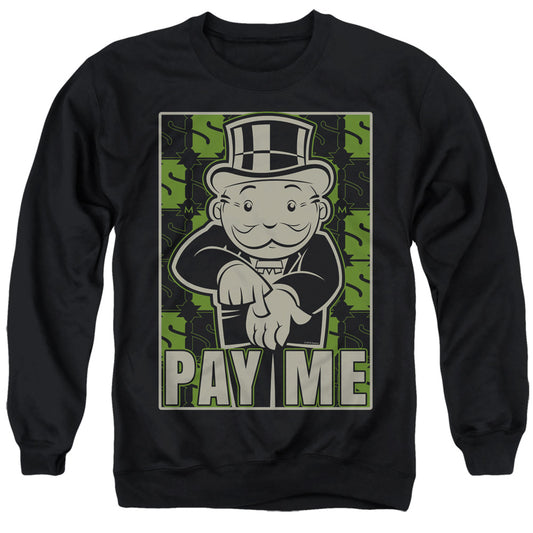 MONOPOLY : PAY ME ADULT CREW SWEAT Black 2X