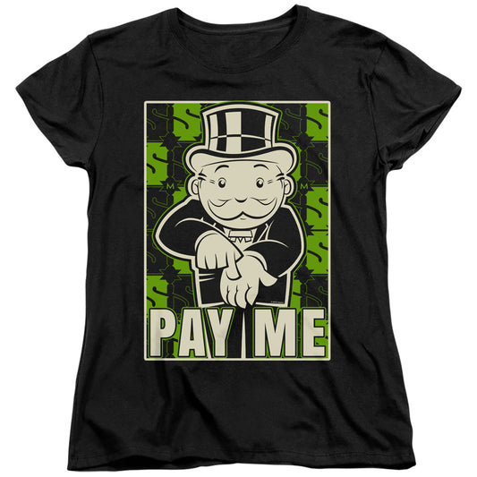 MONOPOLY : PAY ME WOMENS SHORT SLEEVE Black 2X