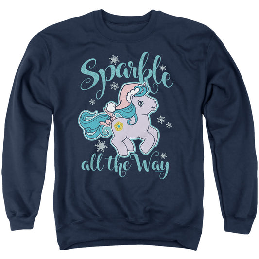 MY LITTLE PONY RETRO : SPARKLE ALL THE WAY ADULT CREW SWEAT Navy 2X