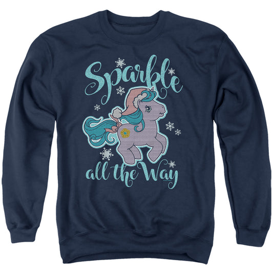 MY LITTLE PONY RETRO : SPARKLE ALL THE WAY 2 ADULT CREW SWEAT Navy 2X