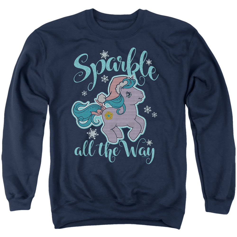 MY LITTLE PONY RETRO : SPARKLE ALL THE WAY 2 ADULT CREW SWEAT Navy 3X