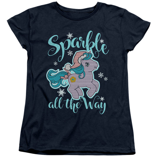 MY LITTLE PONY RETRO : SPARKLE ALL THE WAY 2 WOMENS SHORT SLEEVE Navy 2X