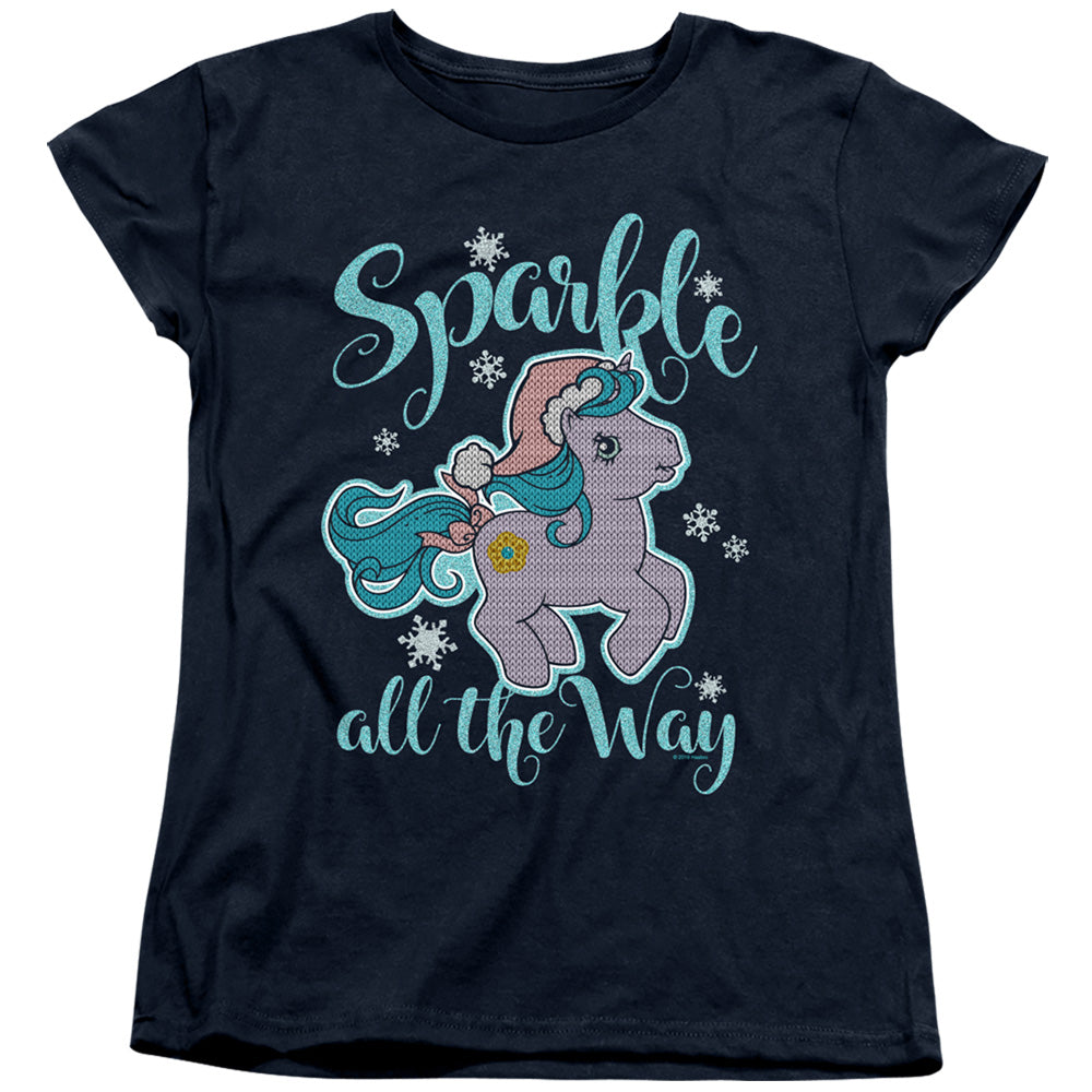 MY LITTLE PONY RETRO : SPARKLE ALL THE WAY 2 WOMENS SHORT SLEEVE Navy XL