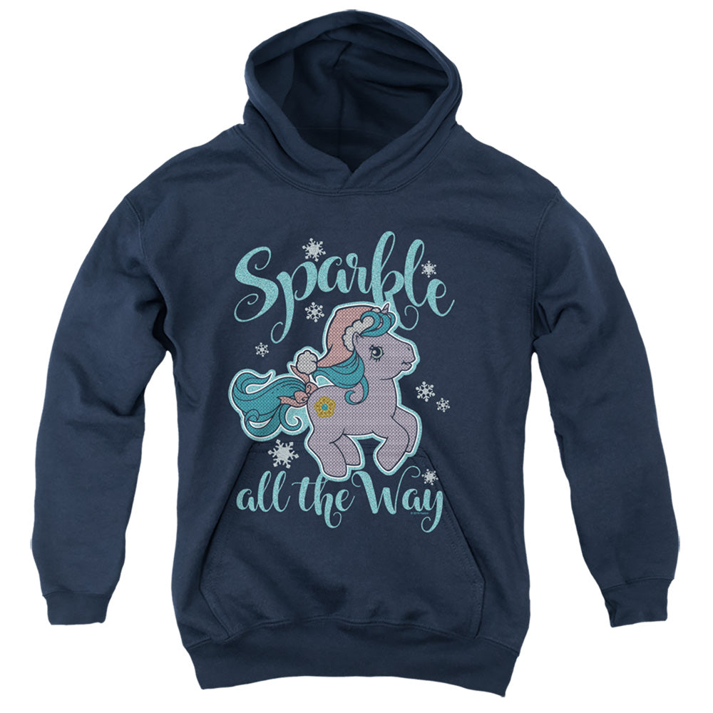 MY LITTLE PONY RETRO : SPARKLE ALL THE WAY 2 YOUTH PULL OVER HOODIE Navy LG