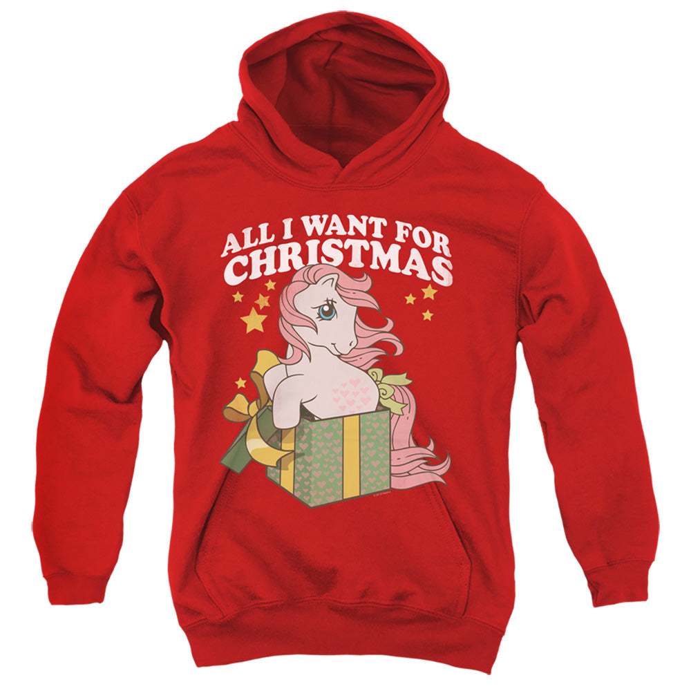 MY LITTLE PONY RETRO : ALL I WANT YOUTH PULL OVER HOODIE Red LG