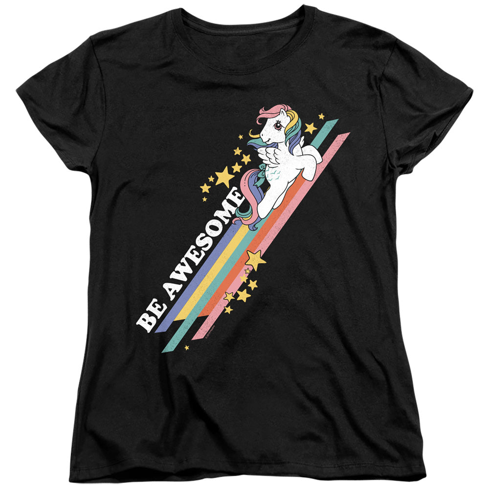 MY LITTLE PONY RETRO : BE AWESOME WOMENS SHORT SLEEVE Black MD