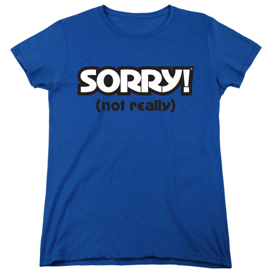 SORRY : NOT SORRY WOMENS SHORT SLEEVE Royal Blue 2X