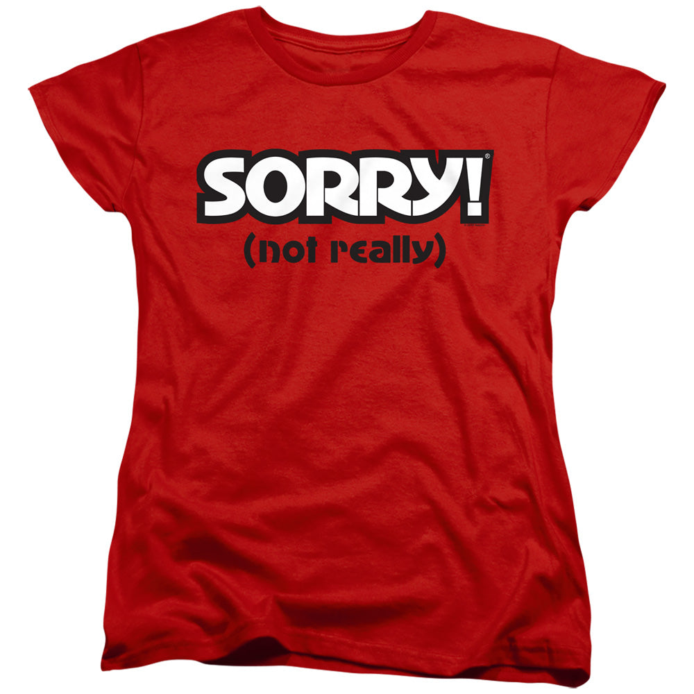 SORRY : NOT SORRY WOMENS SHORT SLEEVE Red 2X