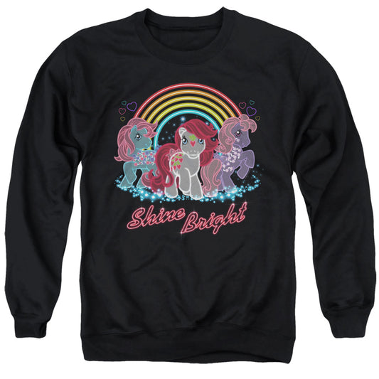 MY LITTLE PONY RETRO : NEON PONIES ADULT CREW SWEAT Black 2X