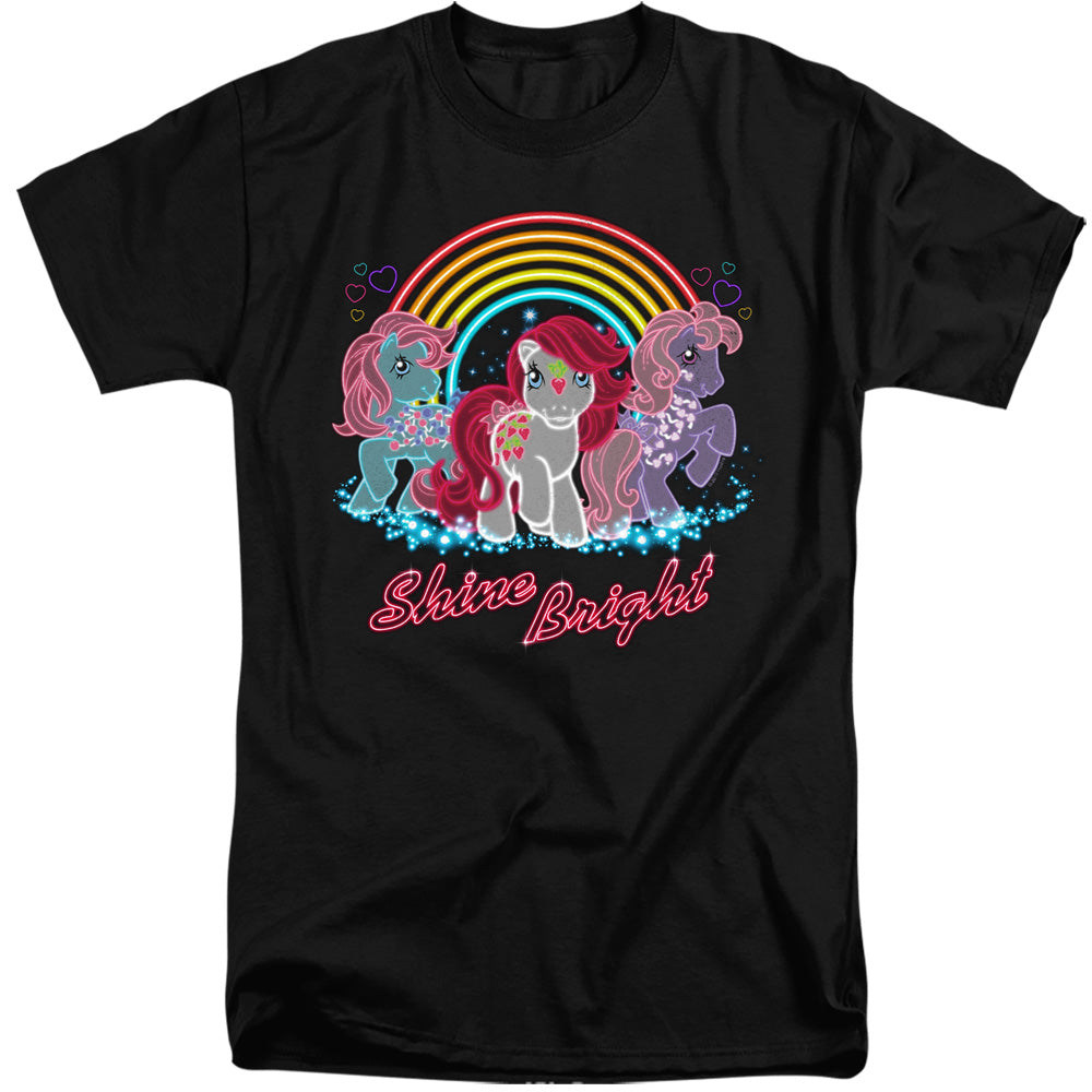 MY LITTLE PONY RETRO : NEON PONIES ADULT TALL FIT SHORT SLEEVE Black XL