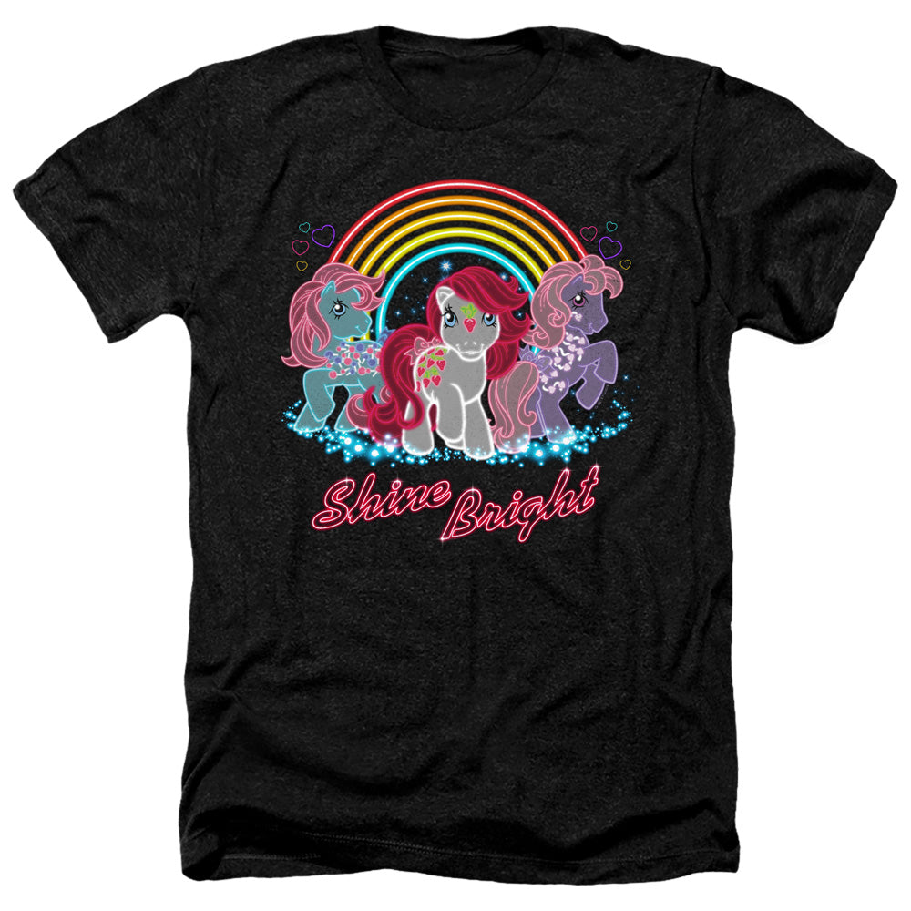 MY LITTLE PONY RETRO : NEON PONIES ADULT HEATHER Black 2X