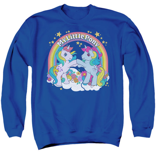 MY LITTLE PONY RETRO : UNICORN FIST BUMP ADULT CREW SWEAT Royal Blue 2X