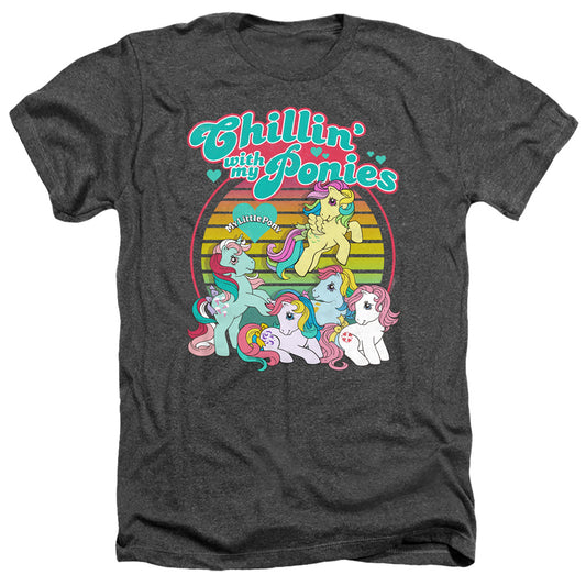 MY LITTLE PONY RETRO : CHILLIN WITH MY PONIES ADULT HEATHER Charcoal 2X