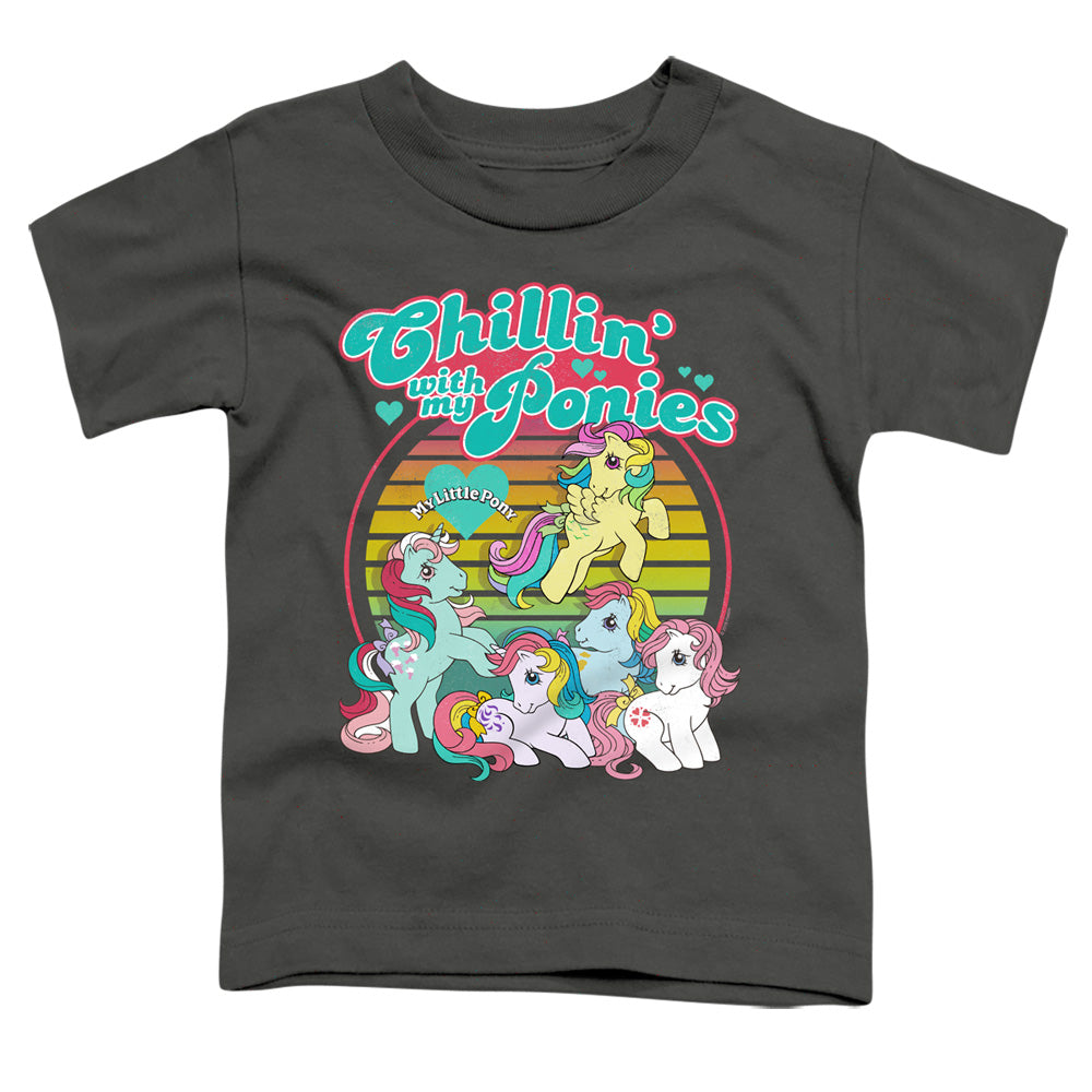 MY LITTLE PONY RETRO : CHILLIN WITH MY PONIES S\S TODDLER TEE Charcoal LG (4T)