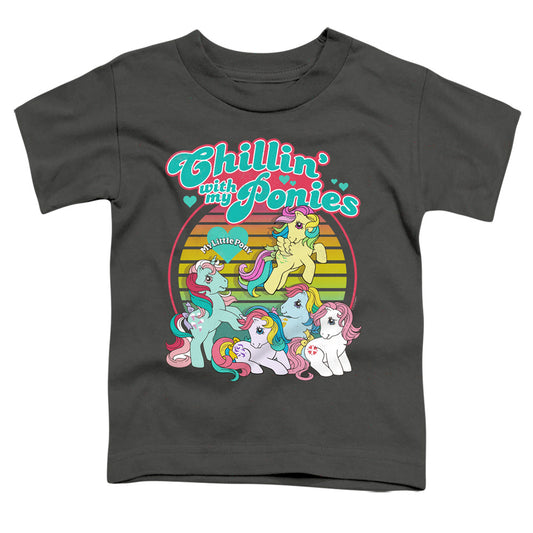 MY LITTLE PONY RETRO : CHILLIN WITH MY PONIES S\S TODDLER TEE Charcoal MD (3T)