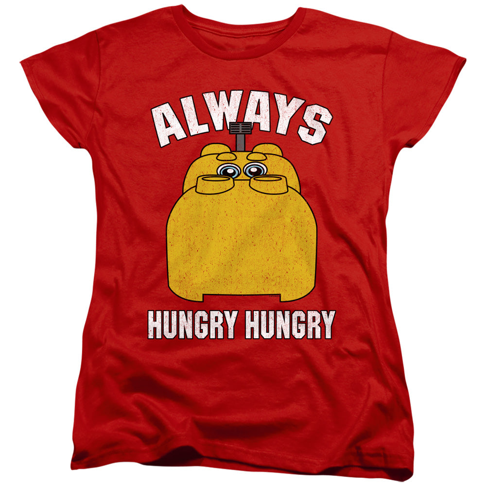 HUNGRY HUNGRY HIPPOS : HUNGRY WOMENS SHORT SLEEVE Red 2X