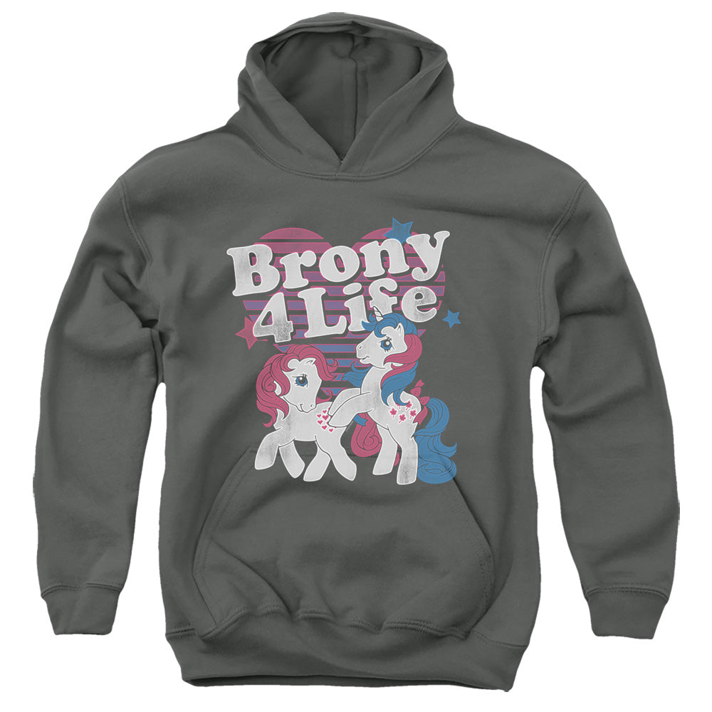 MY LITTLE PONY RETRO : BRONY 4 LIFE YOUTH PULL OVER HOODIE Charcoal XL