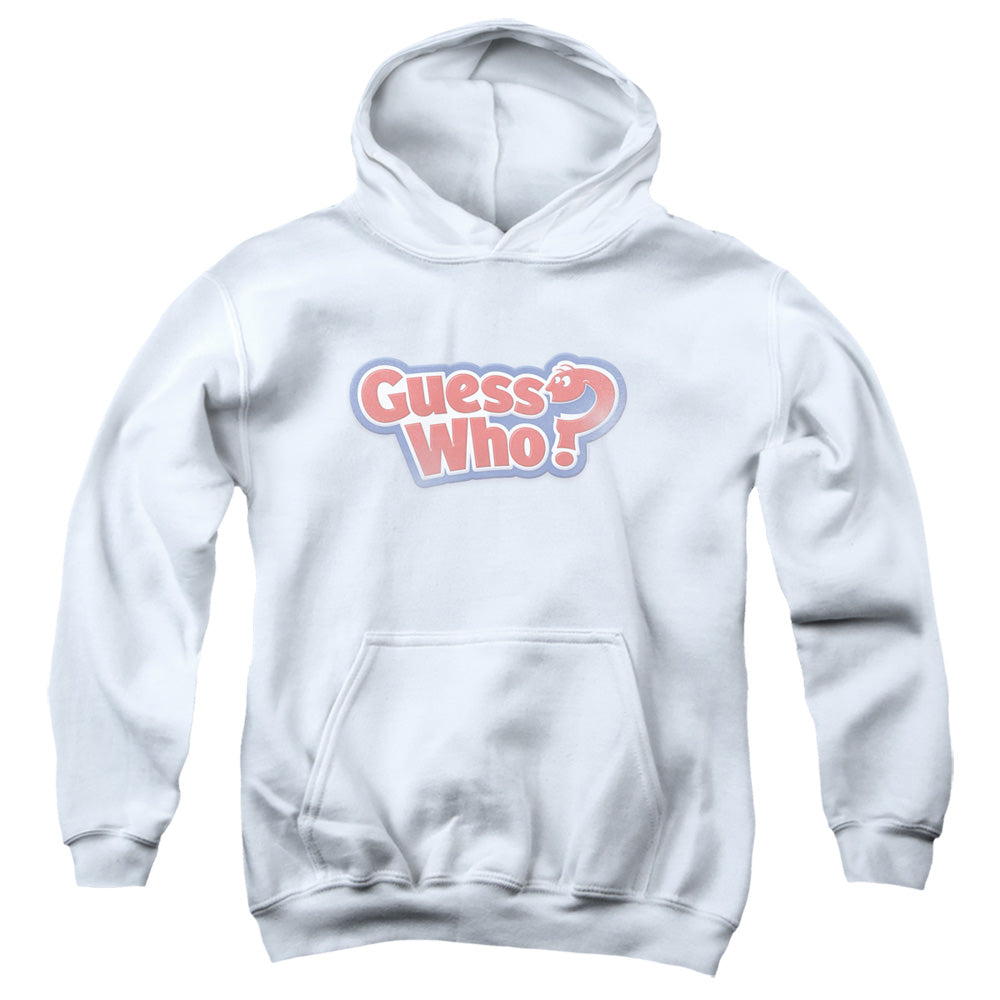 GUESS WHO : GUESS WHO DISTRESSED LOGO YOUTH PULL OVER HOODIE White SM