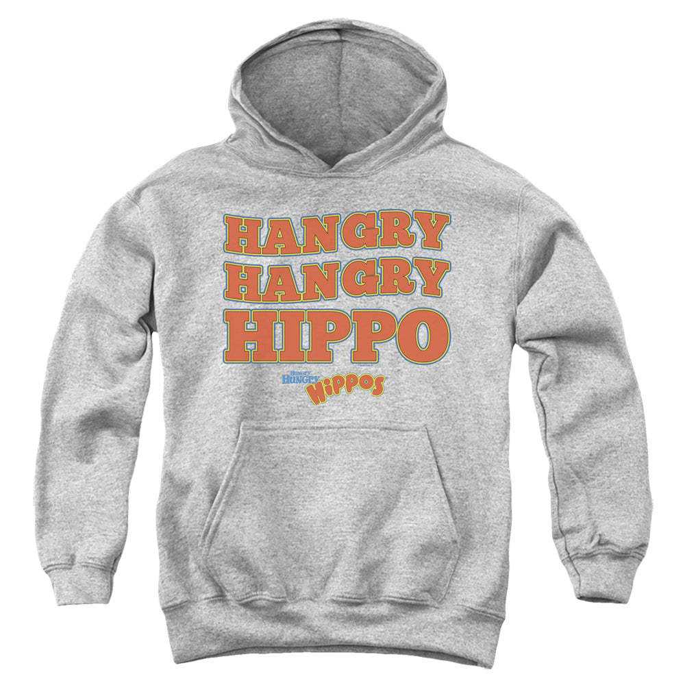 HUNGRY HUNGRY HIPPOS : HANGRY YOUTH PULL OVER HOODIE Athletic Heather LG