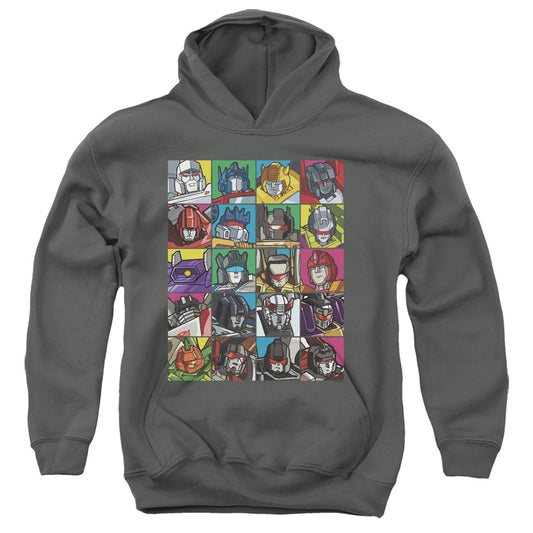 TRANSFORMERS : TRANSFORMER SQUARES YOUTH PULL OVER HOODIE Charcoal LG