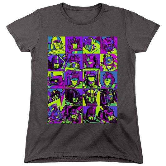 TRANSFORMERS : TRANSFORMER SQUARES WOMENS SHORT SLEEVE Charcoal 2X