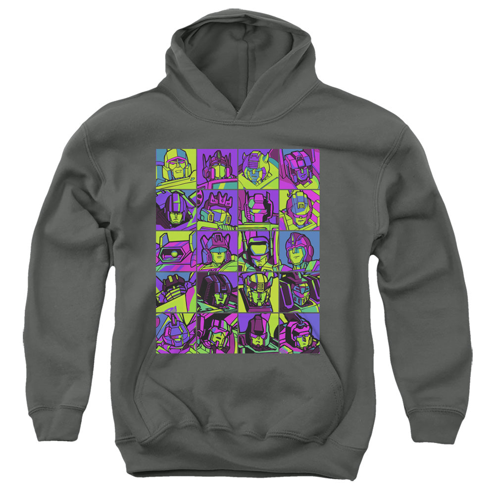 TRANSFORMERS : TRANSFORMER SQUARES YOUTH PULL OVER HOODIE Charcoal MD