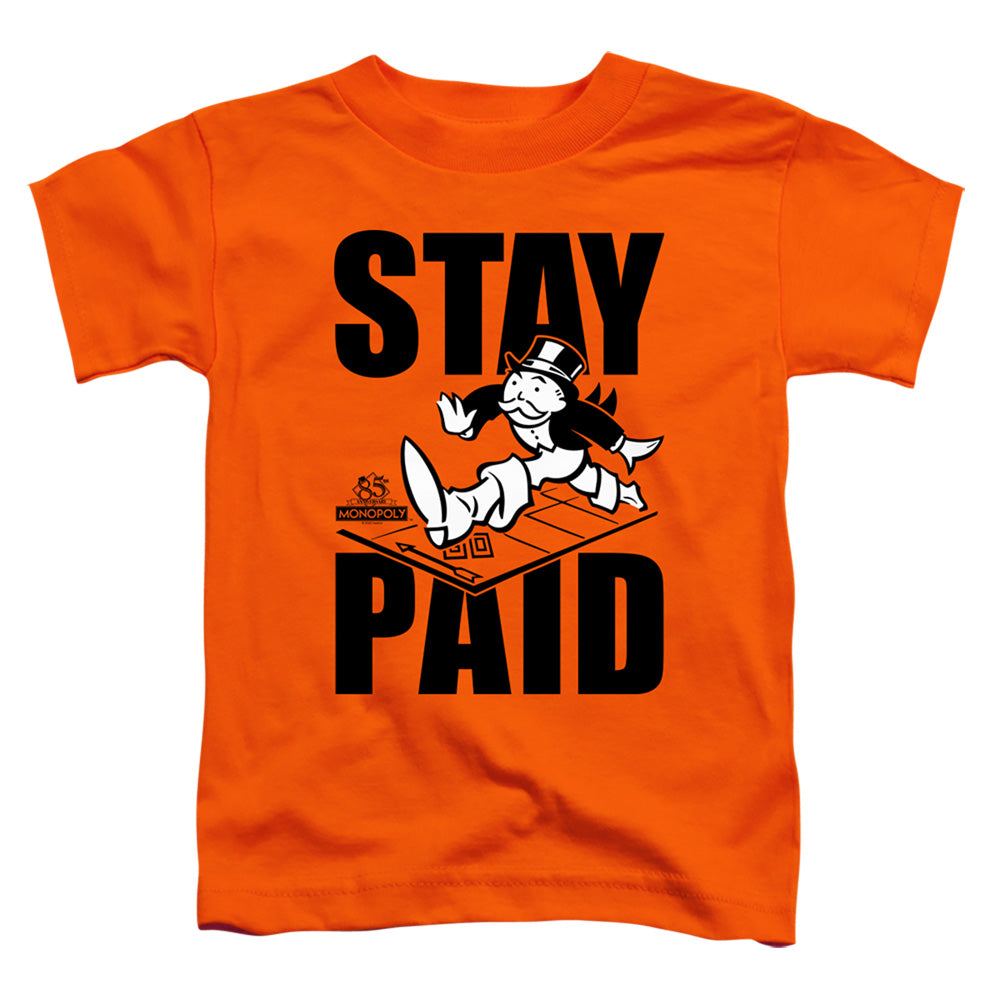 MONOPOLY : STAY PAID S\S TODDLER TEE Orange LG (4T)