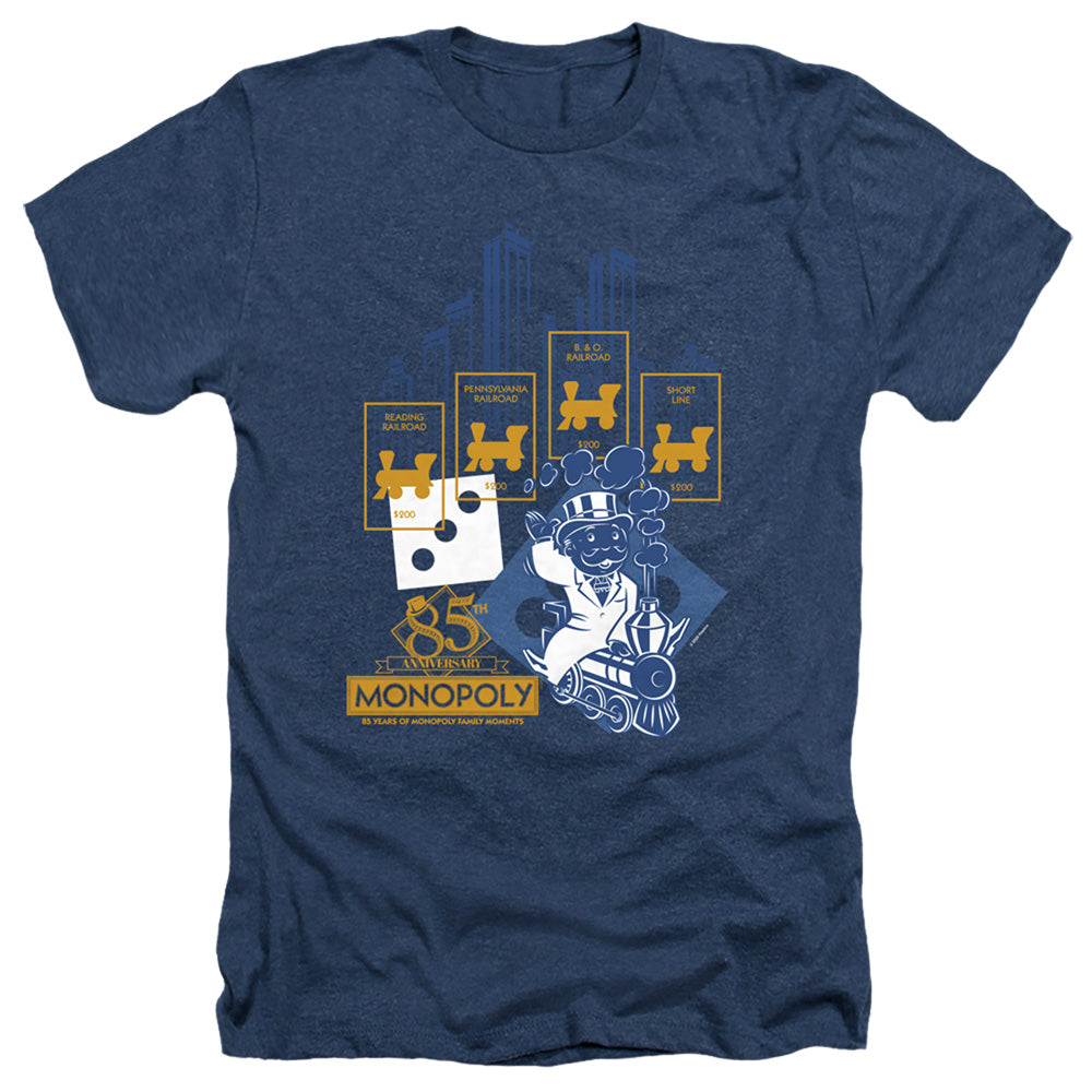 MONOPOLY : THE TRUE RAILROAD TYCOON ADULT HEATHER Navy XL