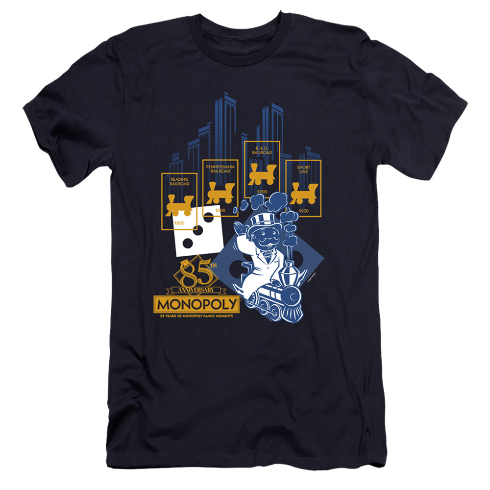 MONOPOLY : THE TRUE RAILROAD TYCOON  PREMIUM CANVAS ADULT SLIM FIT 30\1 Navy 2X