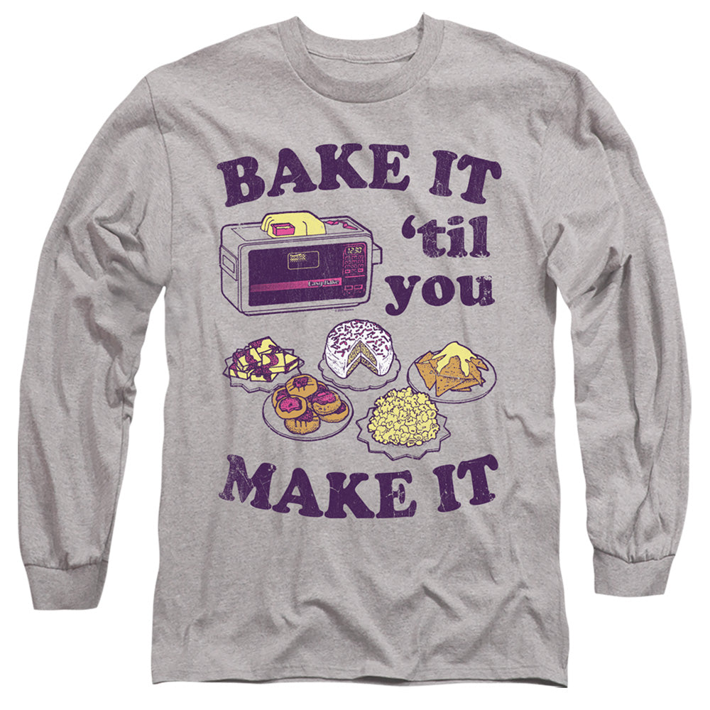 EASY BAKE OVEN BAKE IT TIL YOU MAKE IT ADULT LONG SLEEVE ATHLETIC HEATHER 3X