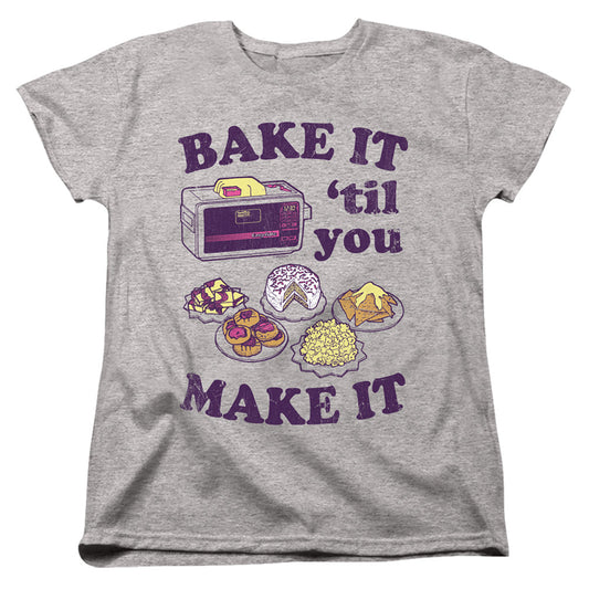 EASY BAKE OVEN BAKE IT TIL YOU MAKE IT WOMEN'S SHORT SLEEVE ATHLETIC HEATHER 2X