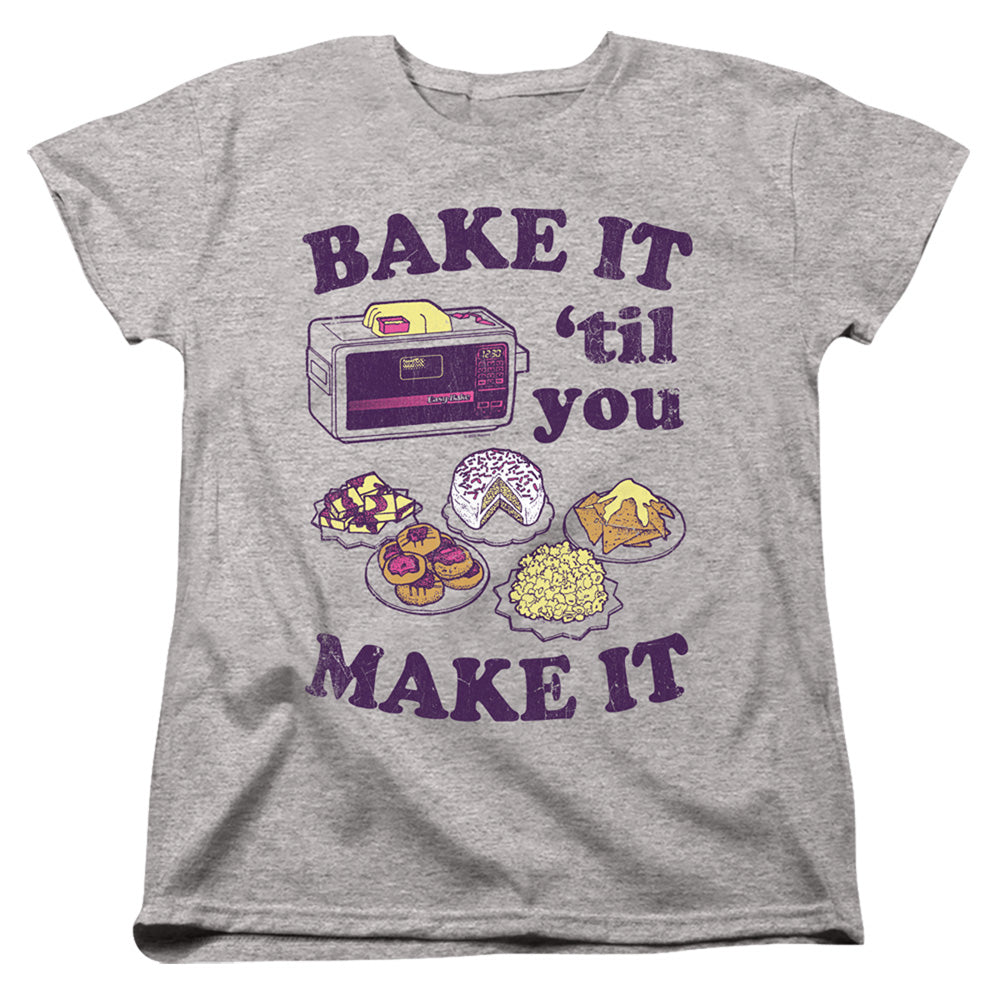 EASY BAKE OVEN BAKE IT TIL YOU MAKE IT WOMEN'S SHORT SLEEVE ATHLETIC HEATHER LG