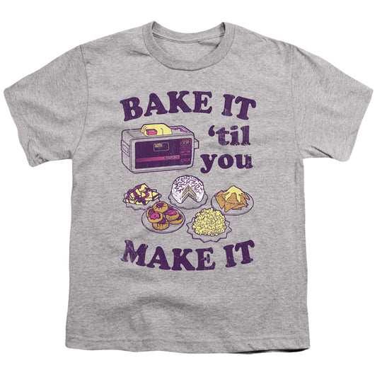 EASY BAKE OVEN BAKE IT TIL YOU MAKE IT YOUTH SHORT SLEEVE ATHLETIC HEATHER LG