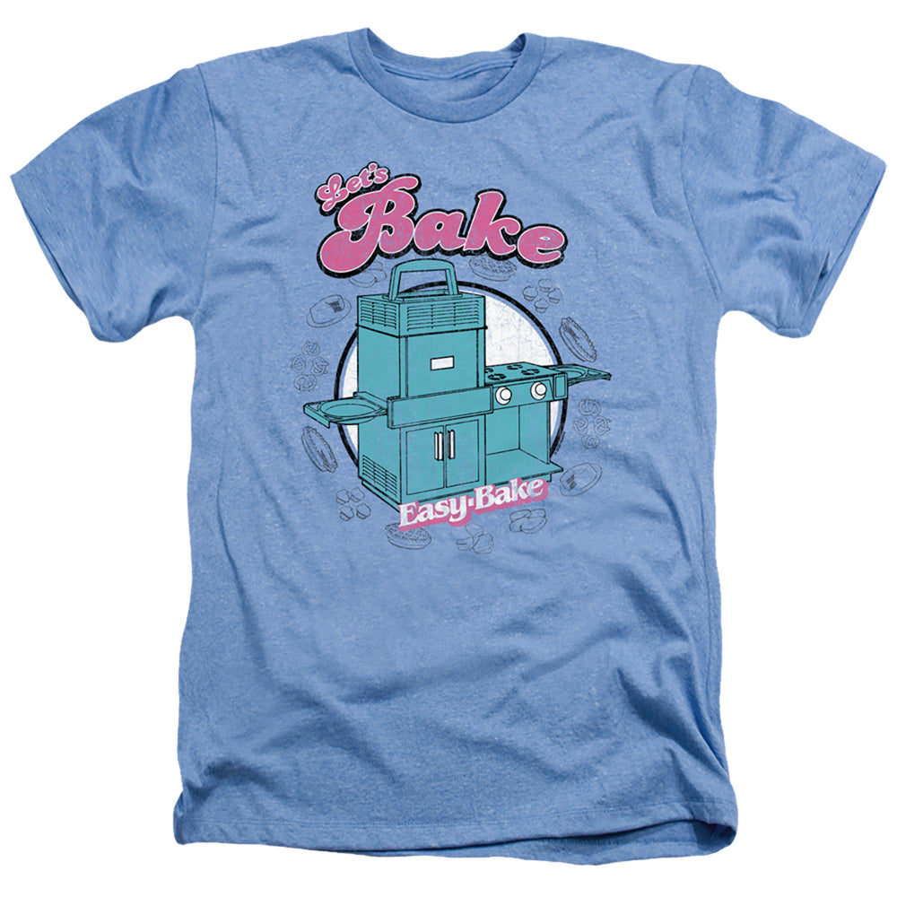 EASY BAKE OVEN LETS BAKE ADULT REGULAR FIT HEATHER SHORT SLEEVE LIGHT BLUE MD