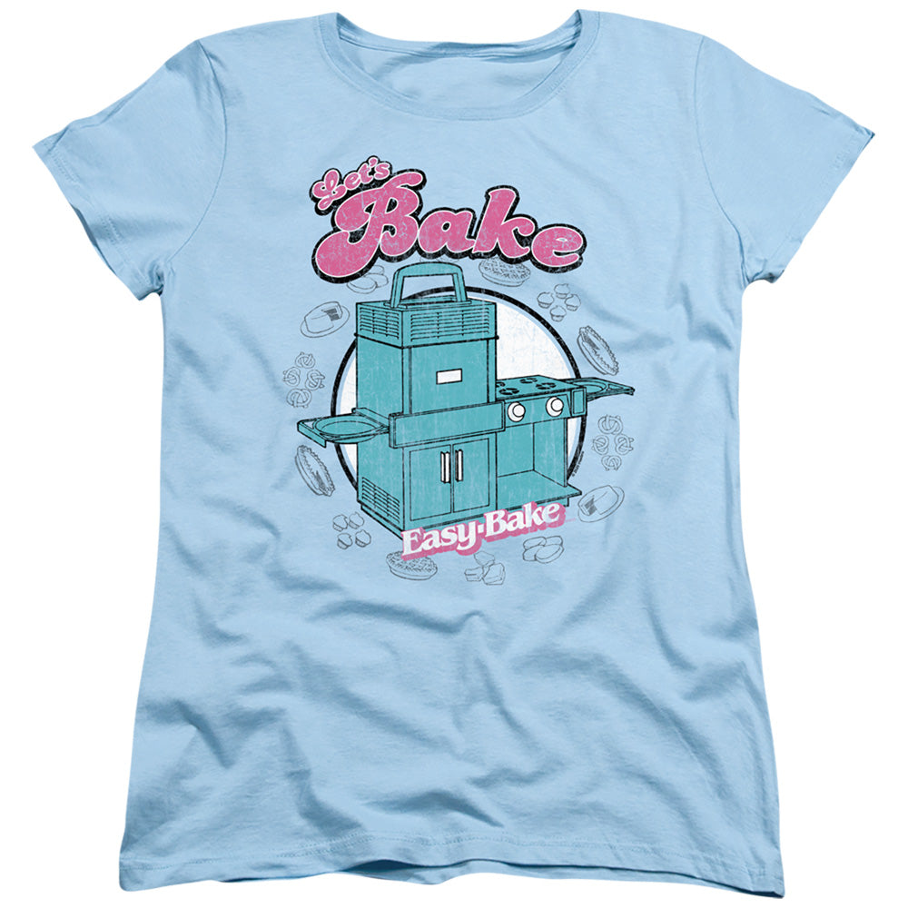 EASY BAKE OVEN LETS BAKE WOMEN'S SHORT SLEEVE LIGHT BLUE MD