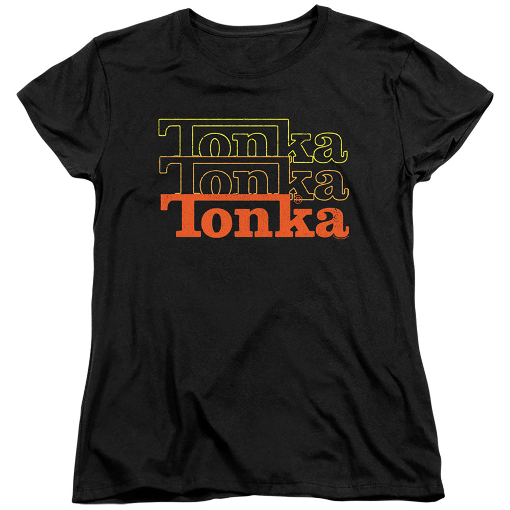 TONKA : FUZZED REPEAT WOMENS SHORT SLEEVE Black LG