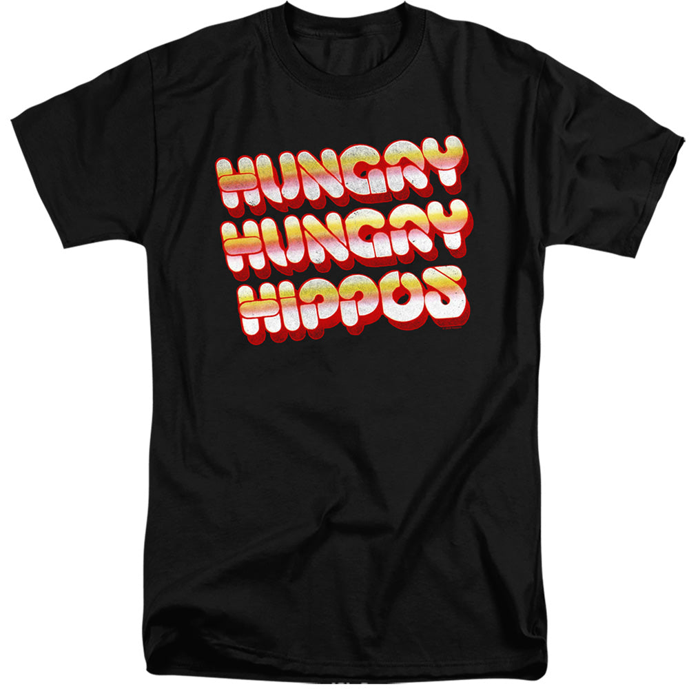 HUNGRY HUNGRY HIPPOS : HUNGRY VINTAGE LOGO ADULT TALL FIT SHORT SLEEVE Black 2X