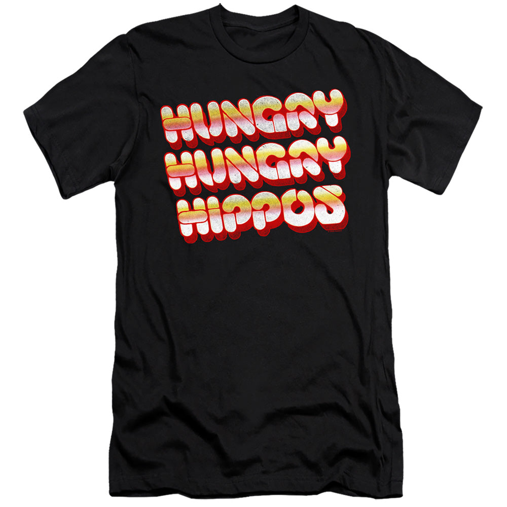 HUNGRY HUNGRY HIPPOS : HUNGRY VINTAGE LOGO  PREMIUM CANVAS ADULT SLIM FIT 30\1 Black 2X